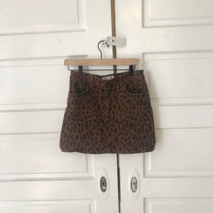 Reformation Leopard print jean skirt size 28
